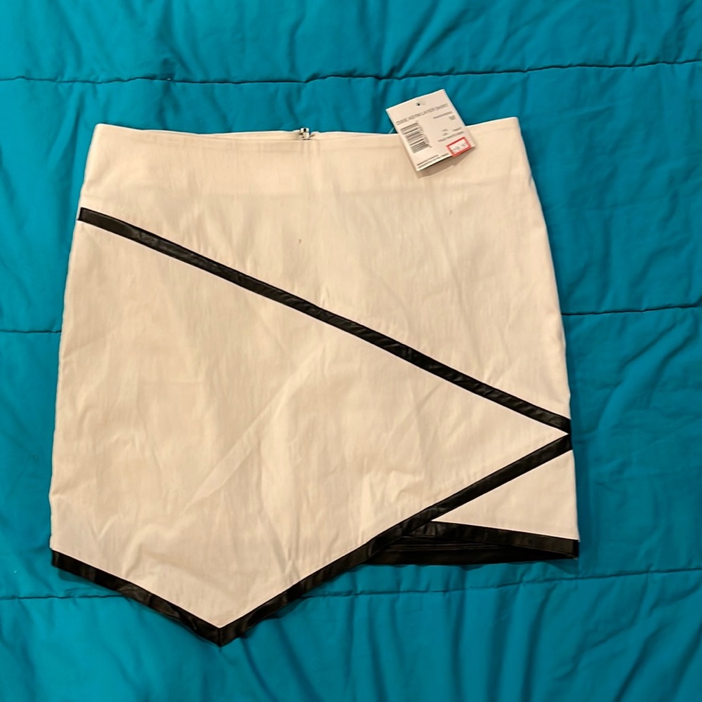 White skirt with black trim